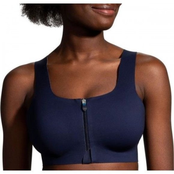 Brooks Other - Brooks Holds ME In Dare Zip Run/ Sports Bra Navy Blue